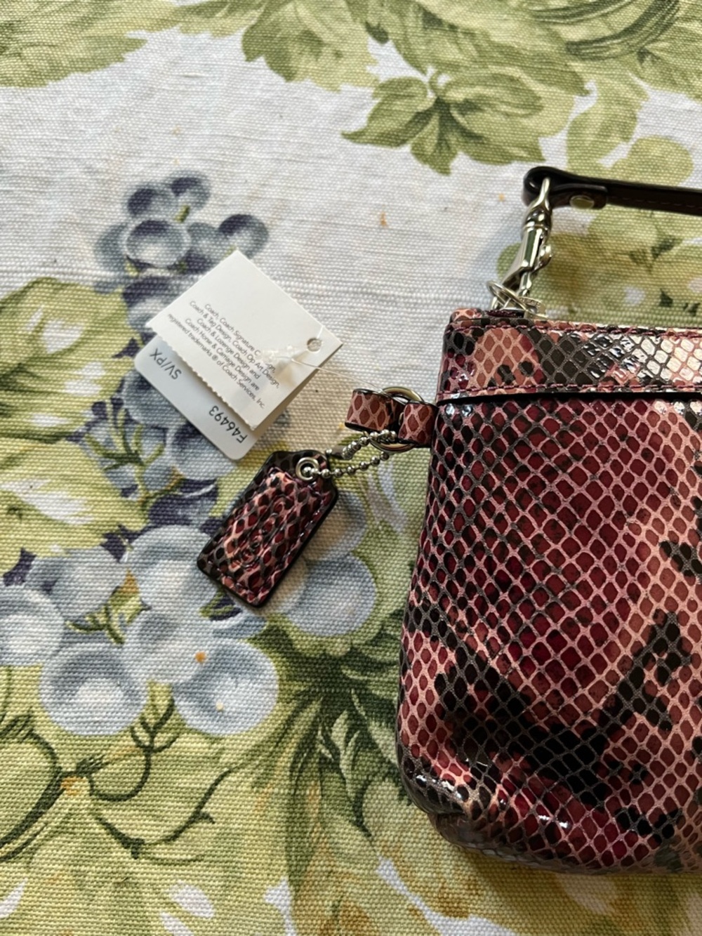 Coach wristlet, embossed python - Picture 3 of 4